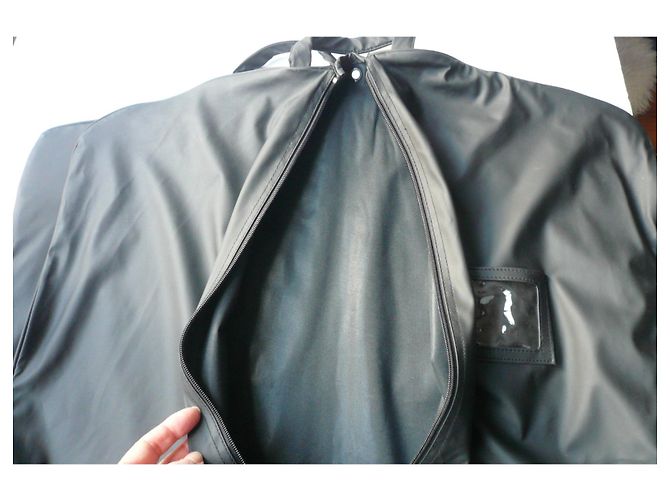 CHANEL Housse de vêtement toile imperméable Voyage TBE Noir - vue 3