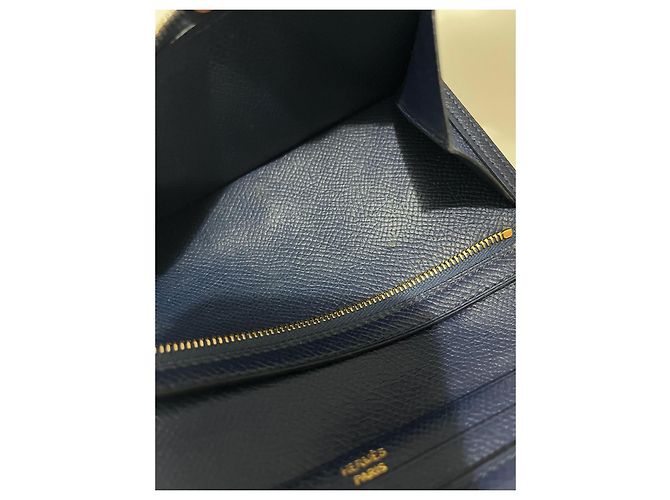 Béarn Hermès cartera Bearn de piel Azul marino - vista 12