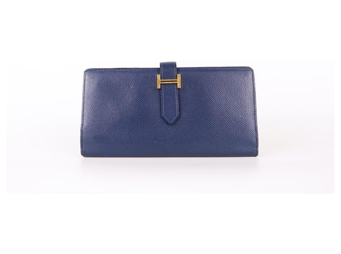 Béarn Hermès cartera Bearn de piel Azul marino - vista 2