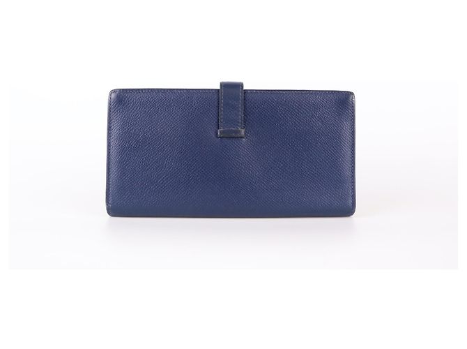 Béarn Hermès cartera Bearn de piel Azul marino - vista 3