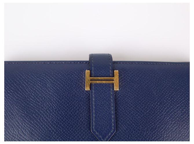 Béarn Hermès cartera Bearn de piel Azul marino - vista 8