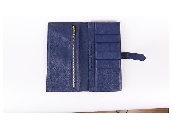 Béarn Hermès cartera Bearn de piel Azul marino - vista 9