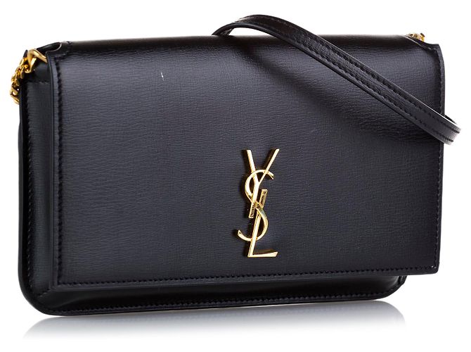 Yves Saint Laurent Porta telefono Cassandre con monogramma nero YSL - vista 2