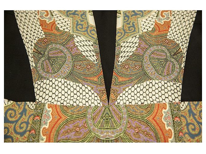 ETRO Schwarz Multicolor Paisley Langarm Figurbetontes knielanges Kleid Größe 42 Mehrfarben - Ansicht 4