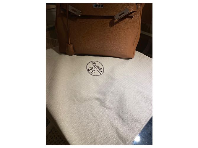 Borsa a mano Hermès Kelly 32 in pelle oro Beige - vista 7