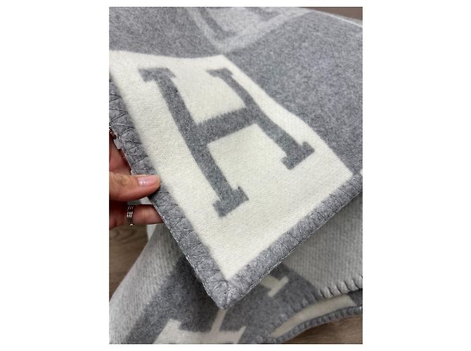 Manta de Cachemira Hermès Gris - vista 3
