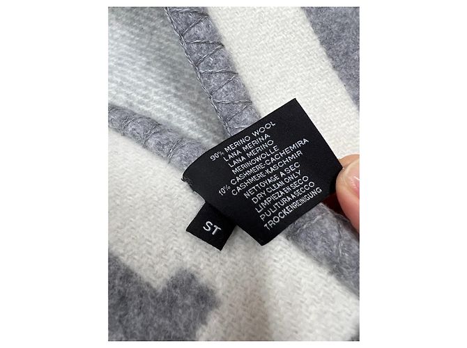 Manta de Cachemira Hermès Gris - vista 4