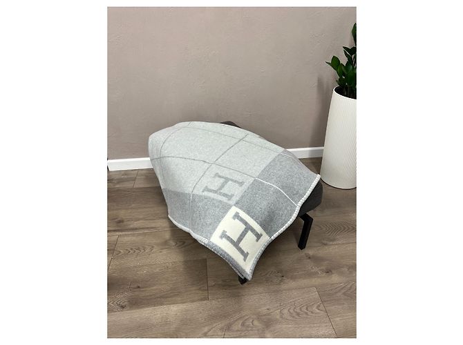 Manta de Cachemira Hermès Gris - vista 7