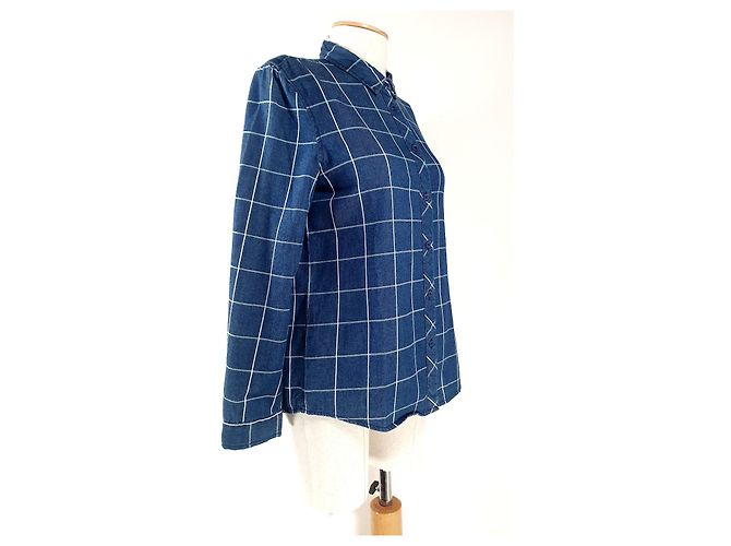 Le Mont Saint Michel Camicia in cotone blu - vista 3