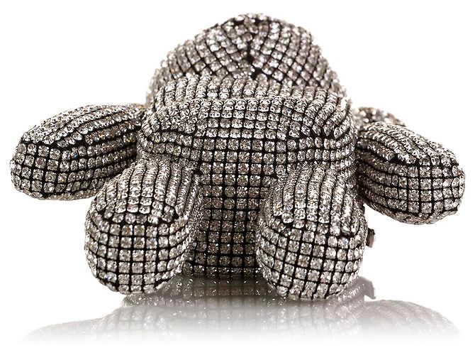Clutch Urso de Cristal Prateado Alexander Wang - vista 4
