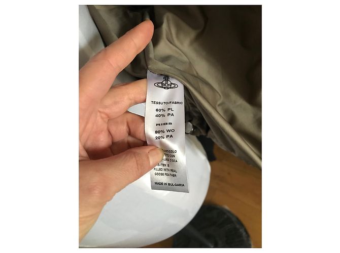 Vivienne Westwood Chaqueta Corta de Plumas Taupe Algodón Castaño Gris pardo - vista 6