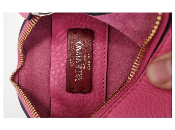 Borsa a tracolla Valentino Garavani Rockstud Rosa Fucsia Pelle - vista 10