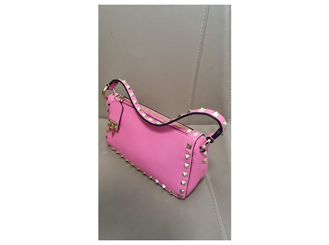 Borsa a tracolla Valentino Garavani Rockstud Rosa Fucsia Pelle - vista 2
