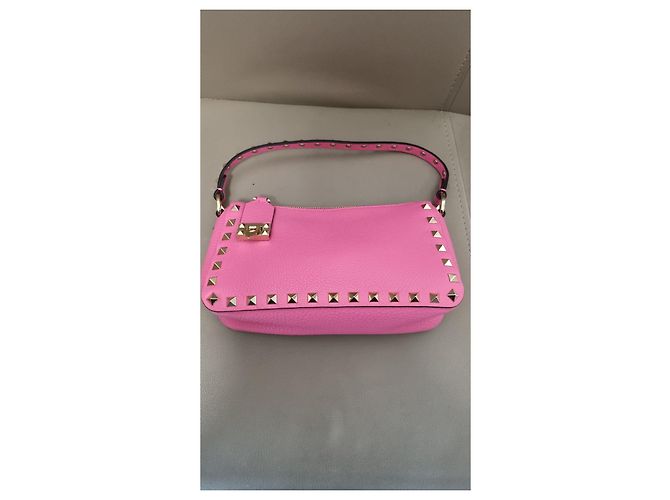 Borsa a tracolla Valentino Garavani Rockstud Rosa Fucsia Pelle - vista 3