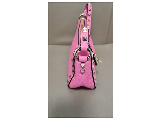 Borsa a tracolla Valentino Garavani Rockstud Rosa Fucsia Pelle - vista 5