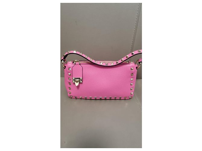 Borsa a tracolla Valentino Garavani Rockstud Rosa Fucsia Pelle - vista 6
