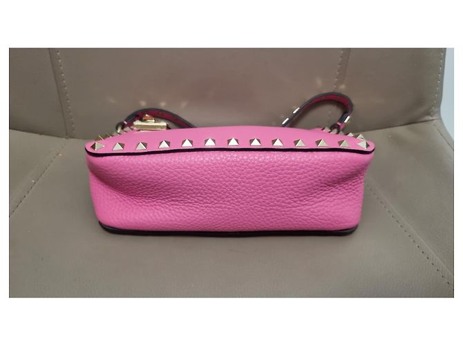 Borsa a tracolla Valentino Garavani Rockstud Rosa Fucsia Pelle - vista 7