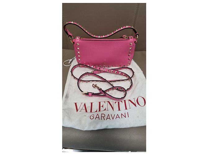 Borsa a tracolla Valentino Garavani Rockstud Rosa Fucsia Pelle - vista 8