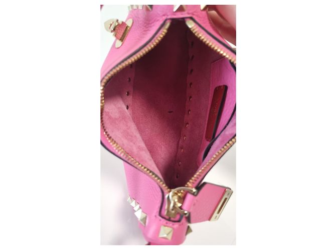 Borsa a tracolla Valentino Garavani Rockstud Rosa Fucsia Pelle - vista 9