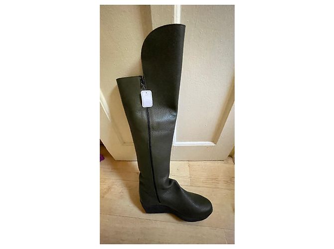 Autre Marque Botas Arche de piel kaki Caqui - vista 2