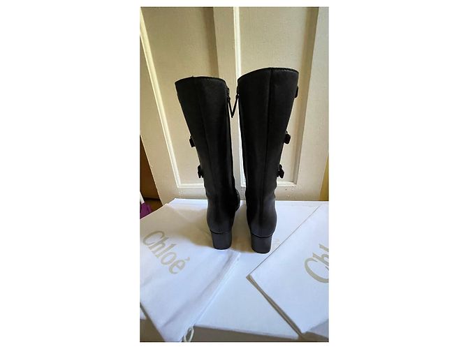 Botas Chloé de cuero negro 36,5 - vista 4