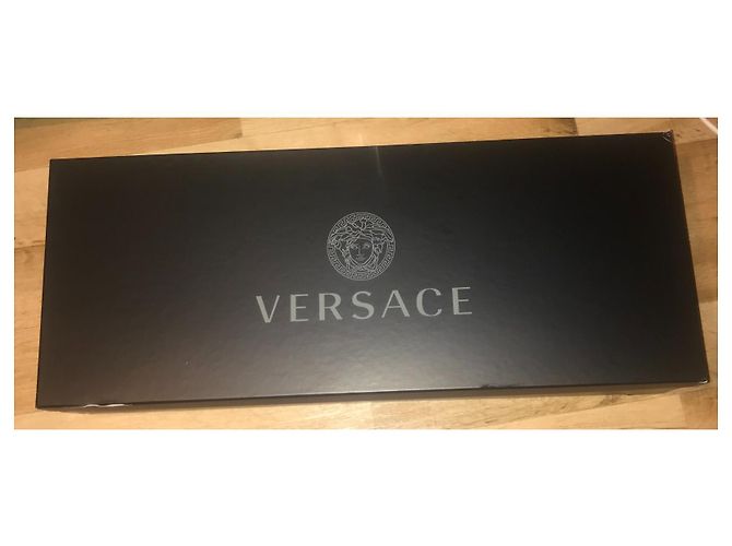 Versace Stiefel Kalbsleder Größe 40.5 Schwarz Golden - Ansicht 12