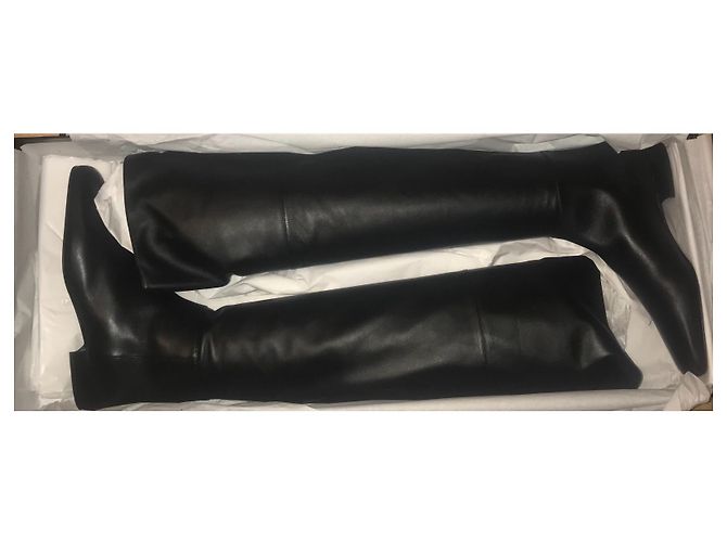 Versace Stiefel Kalbsleder Größe 40.5 Schwarz Golden - Ansicht 2