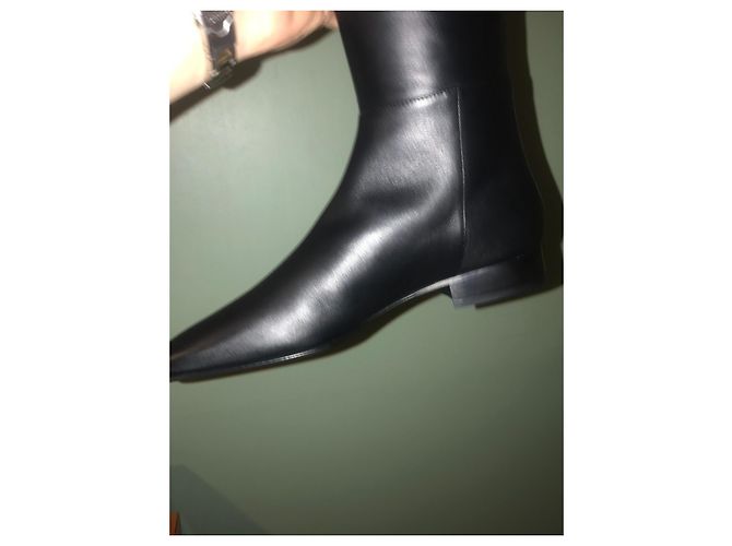 Versace Stiefel Kalbsleder Größe 40.5 Schwarz Golden - Ansicht 3