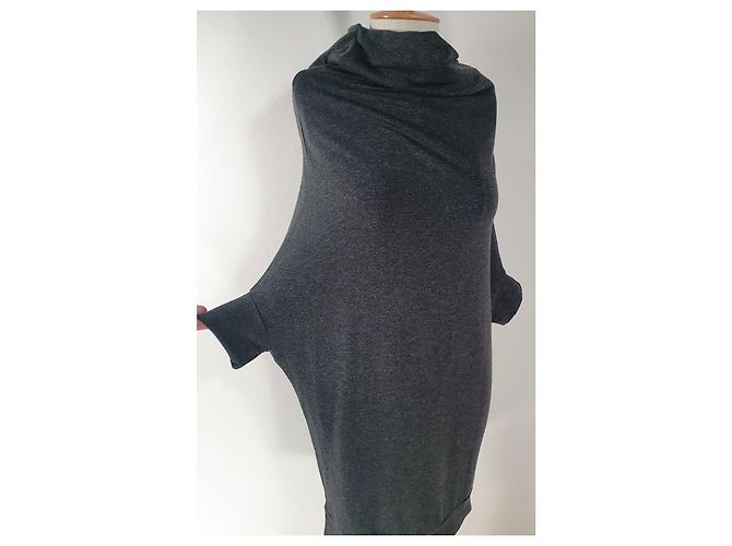 Vestido Parosh gris de algodón y poliamida - vista 2