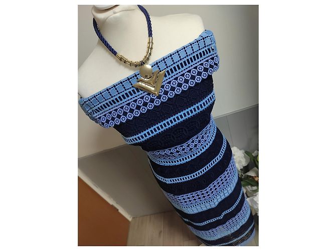 Abito Ted Baker con spalle scoperte blu - vista 5