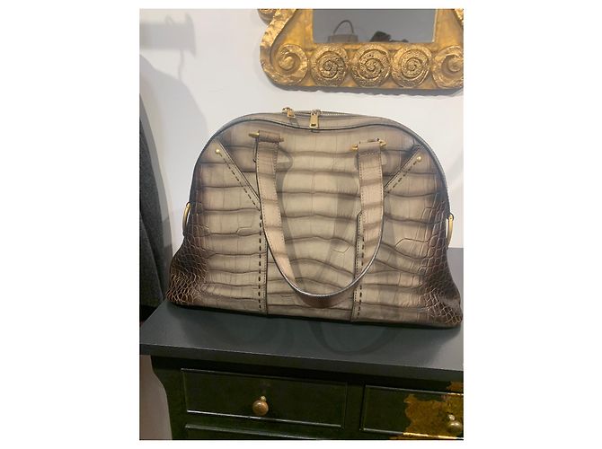 Muse II Bolsa Yves Saint Laurent Muse em couro cinza efeito crocodilo - vista 6