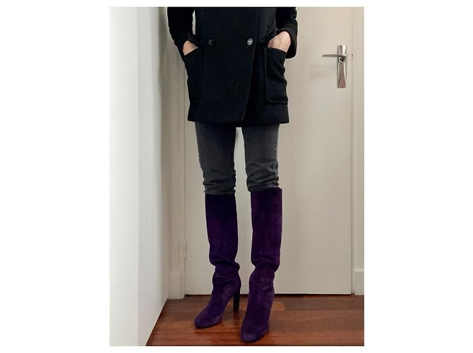 Michel Vivien Botas de camurça roxa - vista 12