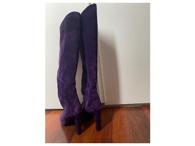 Michel Vivien Botas de camurça roxa - vista 2