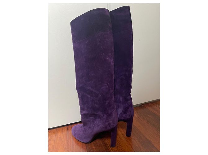 Michel Vivien Botas de camurça roxa - vista 3