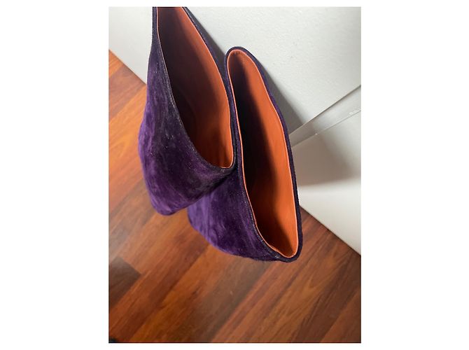 Michel Vivien Botas de camurça roxa - vista 4