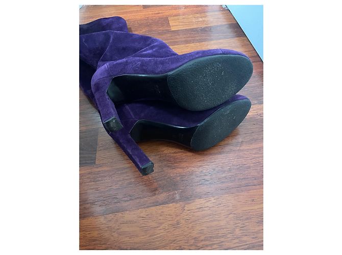 Michel Vivien Botas de camurça roxa - vista 5