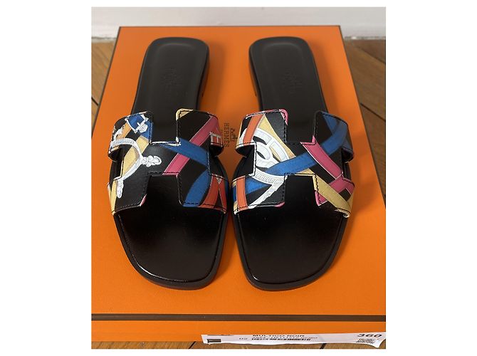 Sandali Hermès Oran in pelle Harnais de cheval Multicolore - vista 2