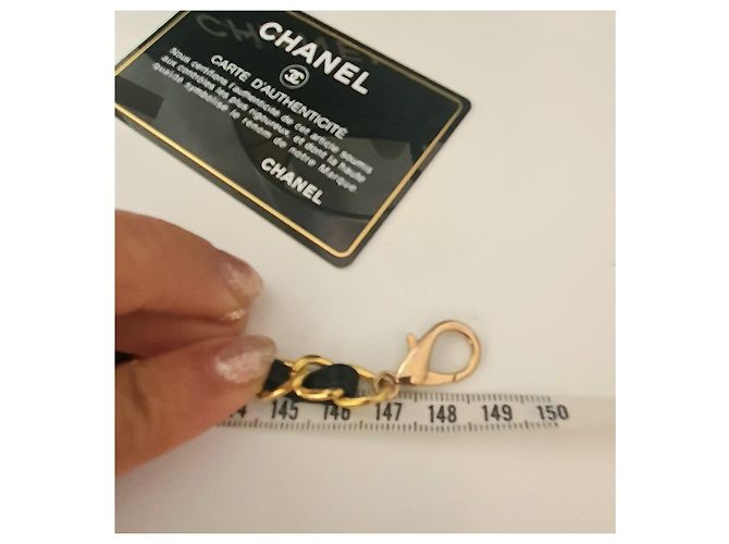Chanel Kamelie Schultergurt Schwarz Golden - Ansicht 13