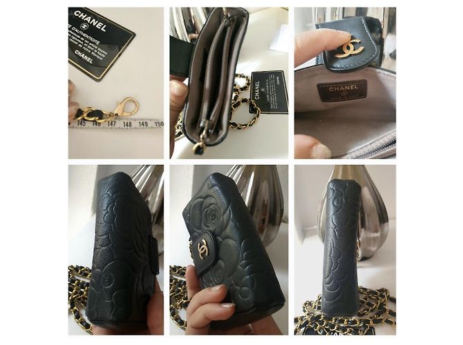 Chanel Kamelie Schultergurt Schwarz Golden - Ansicht 16