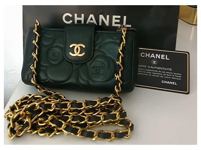 Chanel Kamelie Schultergurt Schwarz Golden - Ansicht 17