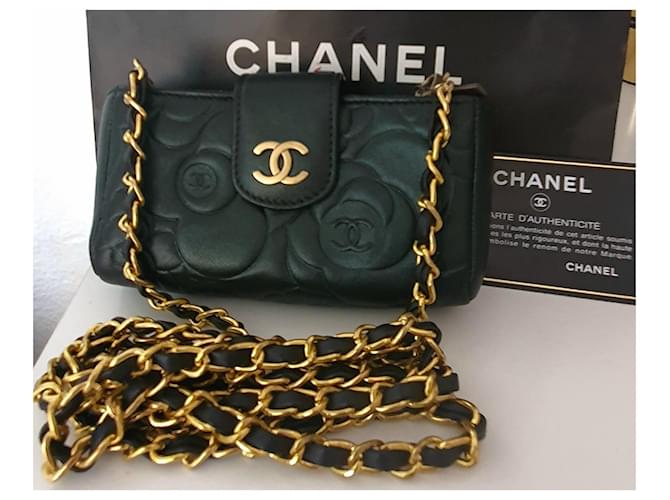 Chanel Kamelie Schultergurt Schwarz Golden - Ansicht 2