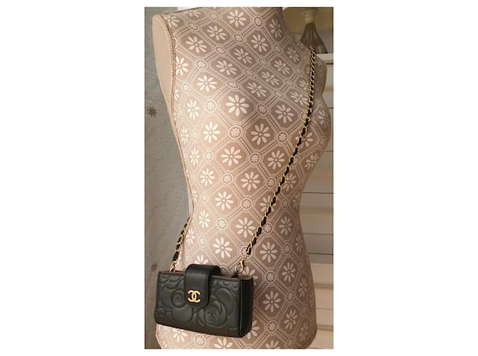 Chanel Kamelie Schultergurt Schwarz Golden - Ansicht 4