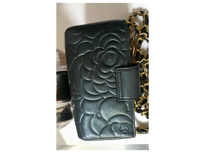 Chanel Kamelie Schultergurt Schwarz Golden - Ansicht 6
