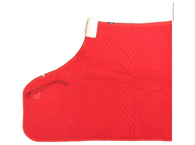 Hermès NEUF HERMES COUVERTURE DE PRESENTATION MATELASSE CHEVAL EN COTON ROUGE NEW - vue 2