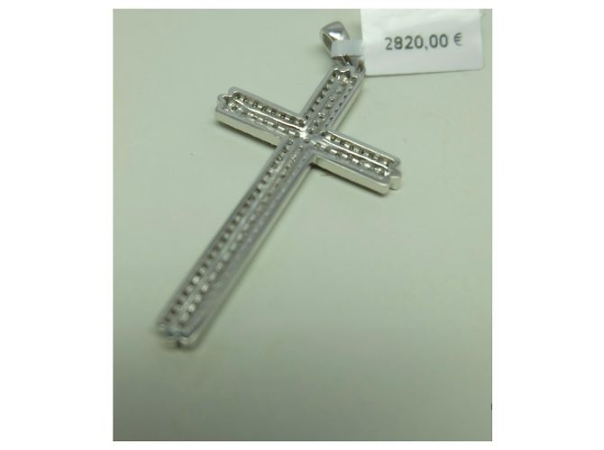 Autre Marque Collana con Pendente Croce Franco Pianegonda Oro Bianco Gold hardware - vista 2