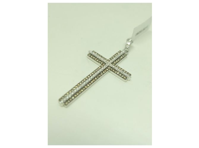 Autre Marque Collana con Pendente Croce Franco Pianegonda Oro Bianco Gold hardware - vista 3