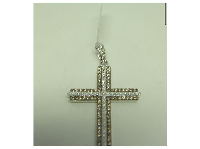 Autre Marque Collana con Pendente Croce Franco Pianegonda Oro Bianco Gold hardware - vista 5