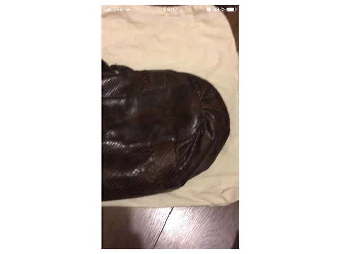 Gerard Darel Python Handbag Dark Brown - view 10