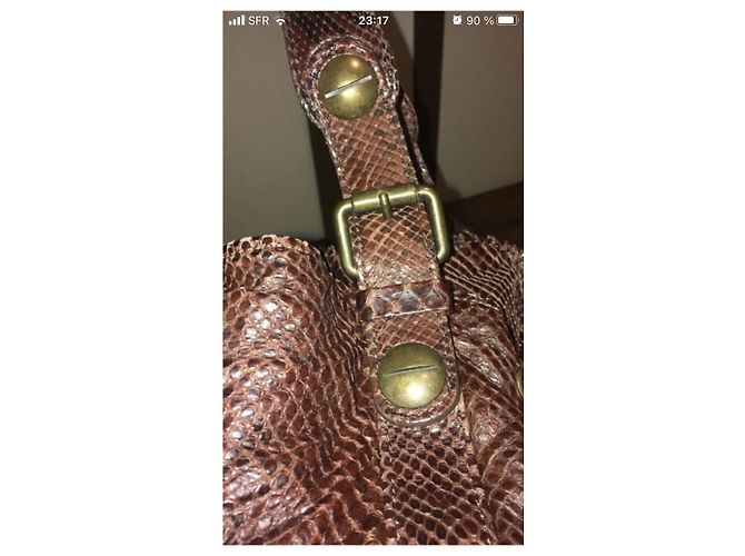 Gerard Darel Python Handbag Dark Brown - view 2
