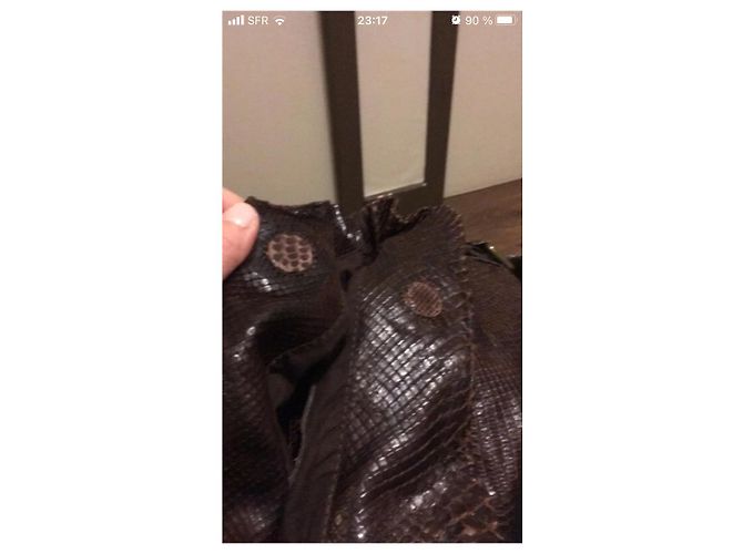 Gerard Darel Python Handbag Dark Brown - view 3